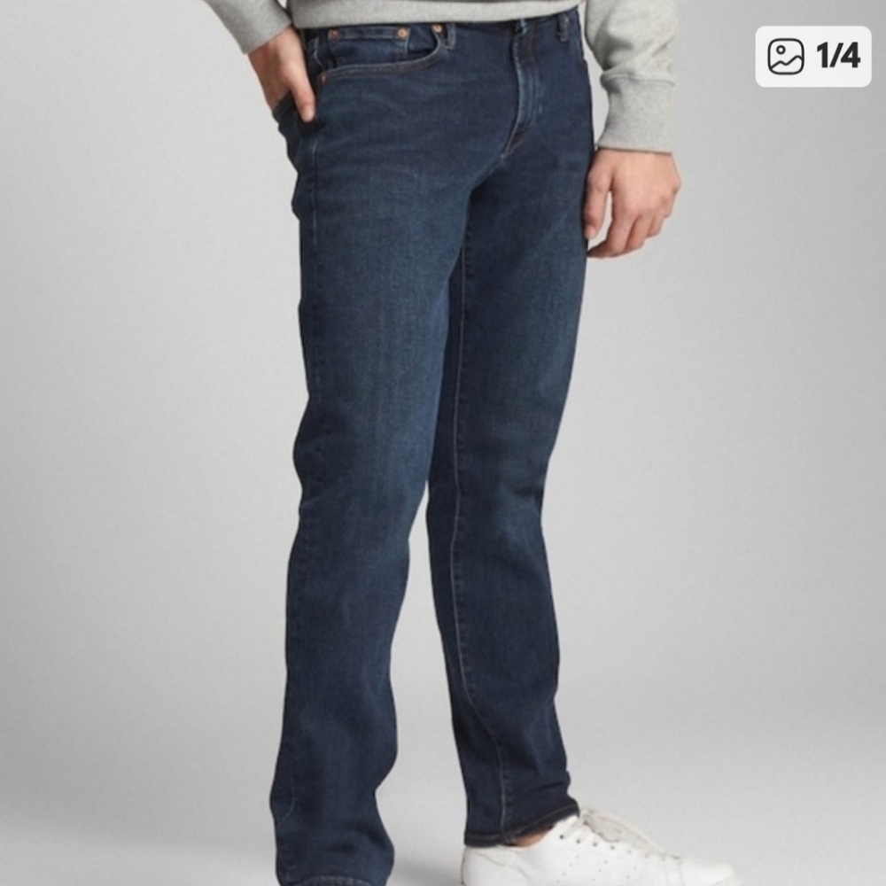 Gap Slim Gapflex Jeans 32×30(29) Mens Dark Wash Blue Denim Straight Stretch Mode